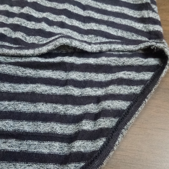 Express Soft Cozy Gray & Black Striped Hi Low Top - Picture 8 of 13
